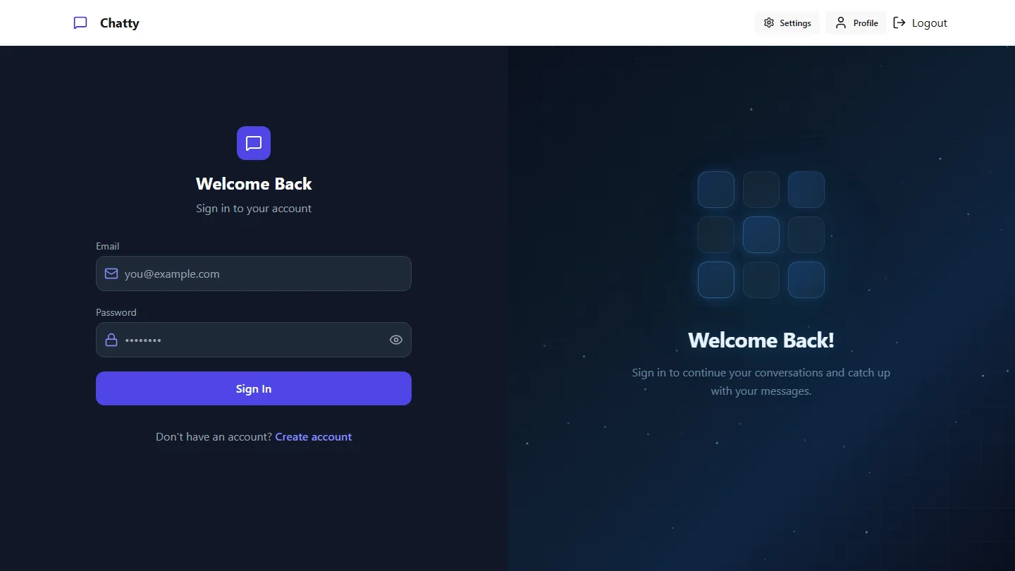 Chat App sign-in screen